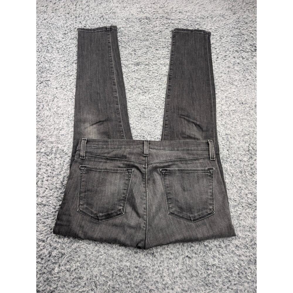 J Brand Jeans Women 29 Black Mid Rise Skinny Leg Stretch USA Made Distressed